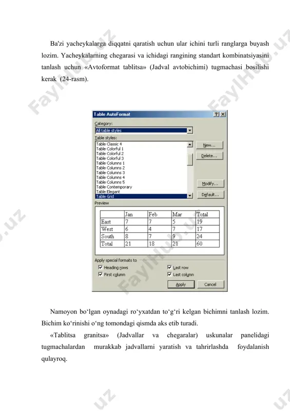 wordda jadvallar yaratish - Page 5