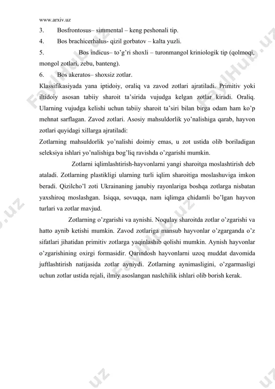 zot haqida tushuncha, zotni yaratish omillari - Page 5