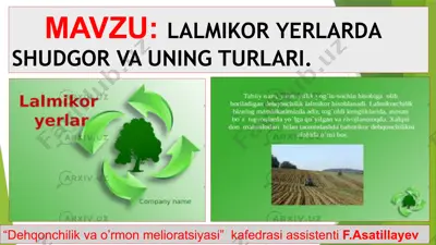 lalmikor yerlarda shudgor va uning turlari — PPTX