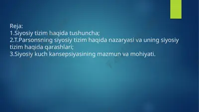 siyosiy tizim — PPTX