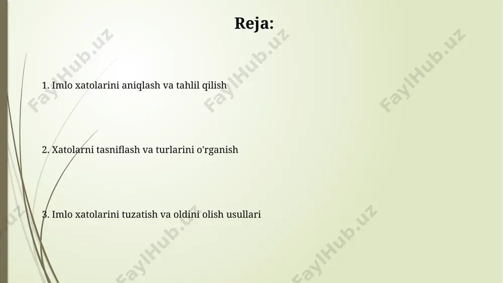 etilgan nashrlarga murojaat qilish muhim. imlo xatolarini aniqlashda, turli imlo lug'atlarini, jumladan, 10 000 dan ortiq atamani o'z ichiga olgan ixtisoslashgan lug'atlarni, farg'ona vodiysida chop etilganlari bilan birga, qo'llash samaradorligini oshiradi. matnni o'qish va tahlil qilish matnni tahlil qilishda 20 dan ortiq so'zdagi xatolar samarqanddagi 5-maktab o'quvchilarining 30% ishida uchraydi va bu o'qish tushunchasiga salbiy ta'sir ko'rsatadi. o'zbek tili imlo qoidalarini bilish, matnda 100 ta so'z ichida 5 tadan ortiq xatoga yo'l qo'ymaslik uchun muhimdir, masalan, toshkentdagi oliy o'quv yurtlari talabalari uchun. kompyuter dasturlari yordamida tekshirish uzbekistonning baʼzi universitetlari oʻz talabalariga 3000 dan ortiq soʻzli lugʻatlar bilan jihozlangan maxsus imlo tekshirish dasturlarini taqdim etadi, bu esa xatolarni aniqlash imkoniyatini oshiradi. google docs yoki microsoft word kabi 2000-yillardan beri mavjud boʻlgan matn muharrirlarida ham oʻzbek tili uchun imlo tekshirgichlari mavjud, biroq ularning aniqligi 70-80% atrofida. xatolarni tuzatish strategiyasi xatolarni tuzatishda 3 bosqichli yondashuv samarali: 1-bosqich – matnni 2-3 marta o'qish, 2-bosqich …