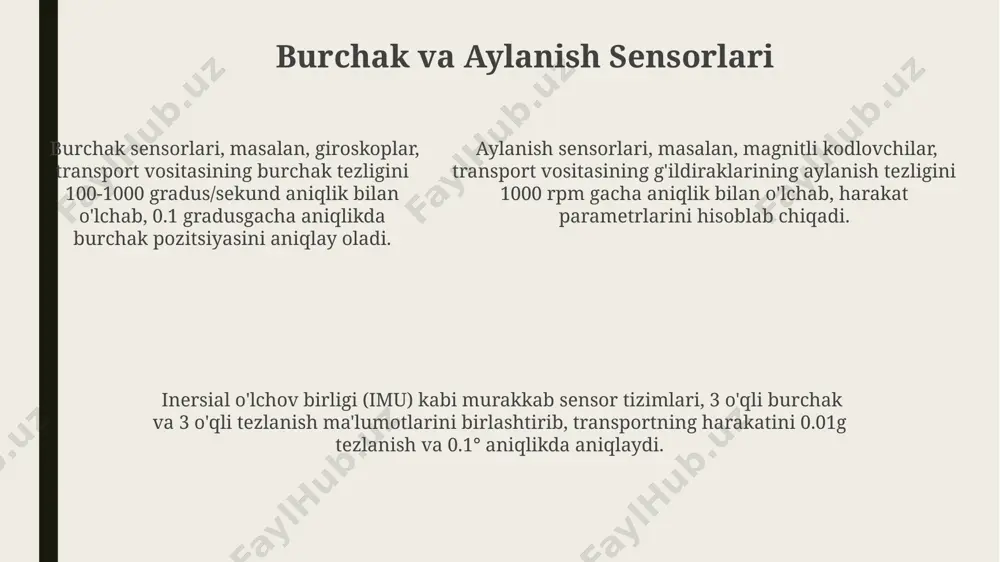 transport harakat holatini qayt etuvchi datchiklar - Page 5