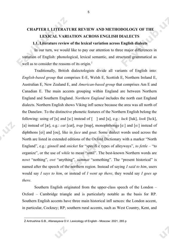 he northern region. instead of saying i said to him, users would say i says to him, or instead of i went up there, they would say i goes up there. southern english originated from the upper-class speech of the london – oxford – cambridge triangle and is particularly notable as the basis for rp. southern english accents have three main historical infl uences: the london accent, in particular, cockney; rp; southern rural accents, such as west country, kent, and east anglian. southern english accents are distinguished by using long [a:] instead of short [a] in such words as cast [ka:st], bath [ba:θ]; diphthongal realization of [i] and [u], e.g.: beat [biit], paw [po ], losing of ‘to’ from sentences related to places, e.g.: do you want to go west end?. compared to english spoken in britain, north american english is more homogeneous. north american english has undergone some sound …