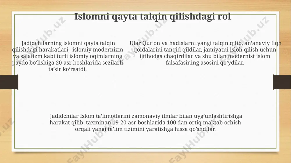 jadid ma'rifatparvarlarining oʻlka hayotida tutgan oʻrni - Page 5