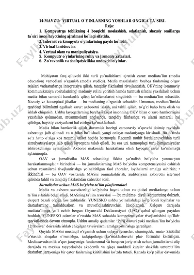 virtual o`yinlarning yoshlar ongiga ta`siri — PDF