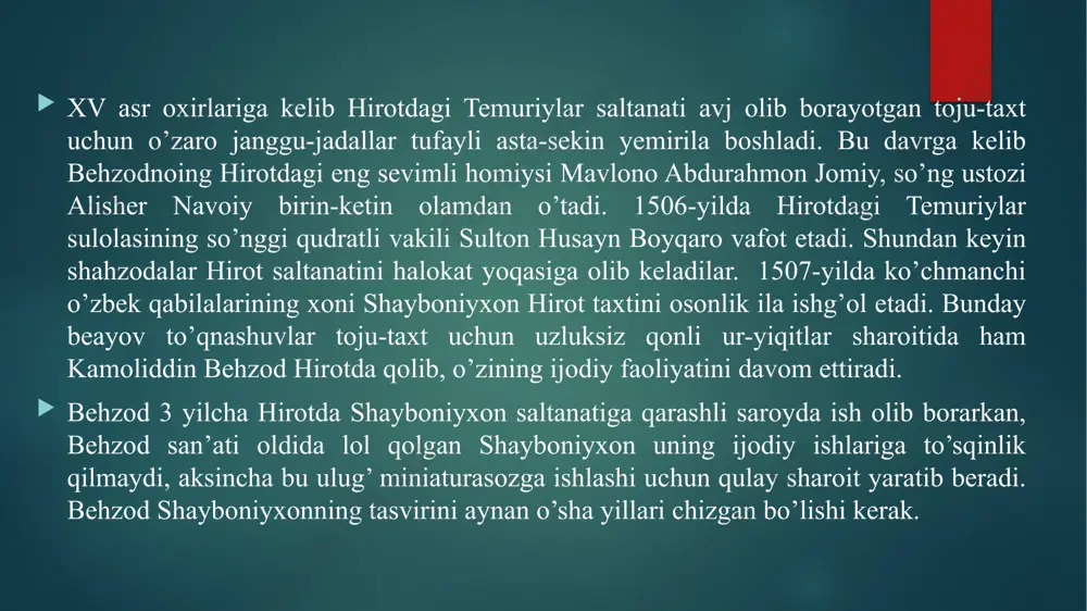 1. miniatura .p .sharapatov. 2. arab miniaturasi maktablari haqida. 3. san’at tarixi pdf. 4. ziyo.uz e’tiboringgiz uchun rahmat! image6.png image7.jpeg image8.jpeg image9.png image10.png image11.png image12.png image13.png image2.png image3.png image4.png image5.png /docprops/thumbnail.jpeg