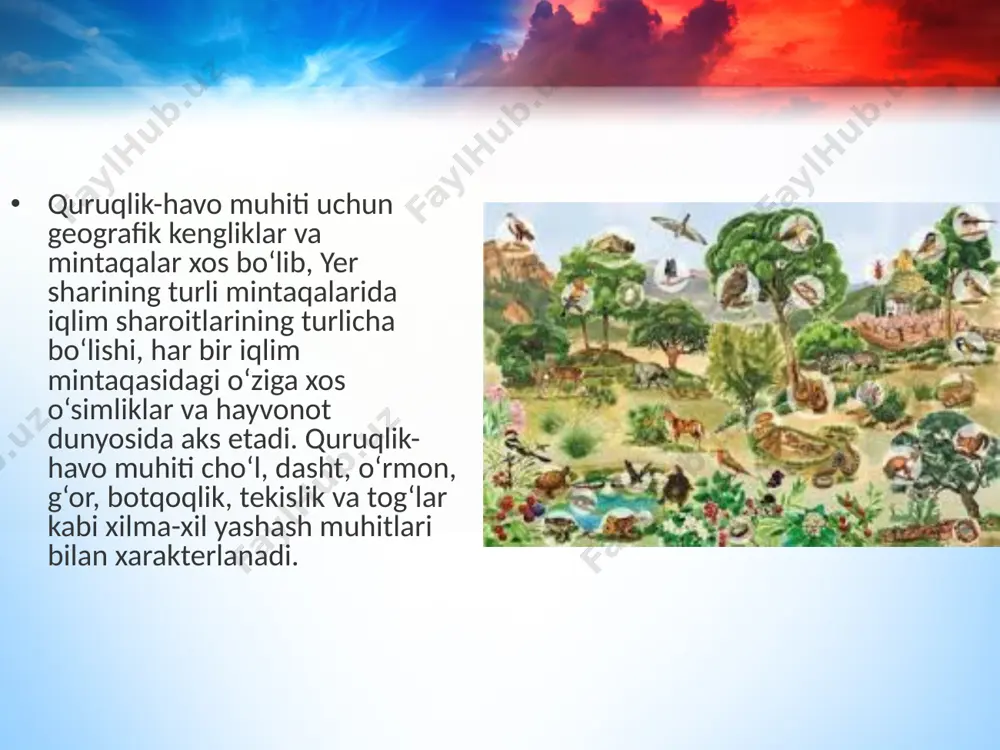 quruqlik-havo, tuproq, tirik organizmlar yashash muhitlari sifatida. 11 - sinf - Page 5