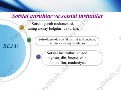 sotsial guruhlar va sotsial institutlar — PPTX