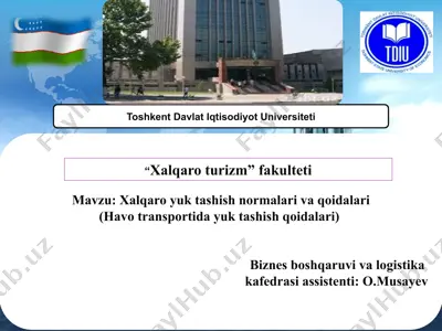 xalqaro yuk tashish normalari va qoidalari — PPTX