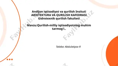 qurilish materiallari sanoati — PPTX