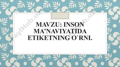 etiket va qoidalar — PPTX