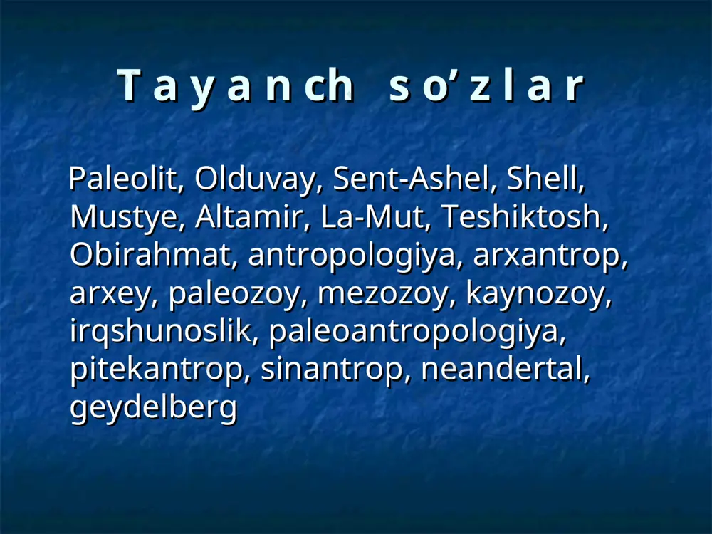 a taqsimlab chiqadi. shved arxeologi gildebrand tomsen bilan tanishgach, lund va stokgolmdagi muzeylarni uning davrlashtirishi bo’yicha tuzadi. keyinchalik buni germaniyadagi shverin muzeyi direktori fredrix mel ham amalga oshiradi. 1832 yilda fransiyaning somma daryosi bo’yidagi abbivil shahri yaqinida olib borilayotgan qurilish ishlari jarayonida juda katta, hozirgi biror hayvonga teng kelmaydigan suyak qoldiqlari, kremen toshi topiladi. bu topilmalar bojxona amaldori, havaskor arxeolog bushe de pertga katta qiziqish uyg’otadi. xix asrning 50-yillarida olduvay (tanzaniya) dan keyin 2-o’rinda turuvchi qadimgi manzilgoh - sent ashel tolpiladi. bu yerdan juda ko’plab toshdan qilingan “boltalar” topiladi (800 ga yaqin). ular ustida 25 yil davomida tadqiqot ishlarini olib boragan arxeolog rigollo ularni soxta emasligini tasdiqlaydi. keyinchalik shell (fransiya), ispaniyaning dordon departamentida solyutre va mustye manzilgohlarining topilishi tosh davri qurollarining yasalish uslubi va texnikasini o’rganishga yo’l ochib berdi. 1868 yilda shimoliy ispaniyada altamir g’oridagi qoyatosh suratlari ovchilar tomonidan topiladi va arxeolog savtuola tomonidan o’rganiladi. bunga o’xshash qoyatosh suratlari dordondagi …