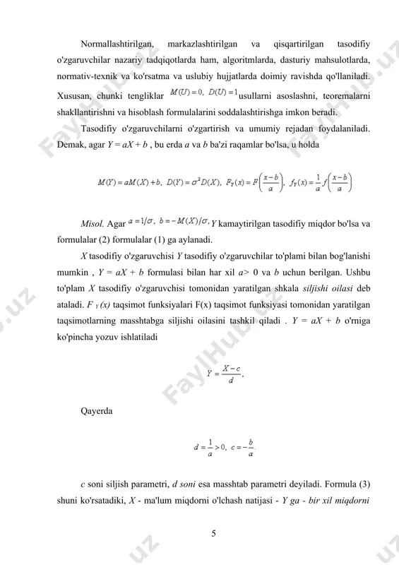 tasodifiy miqdorlarning taqsimoti va taqsimot funksiyalari - Page 5