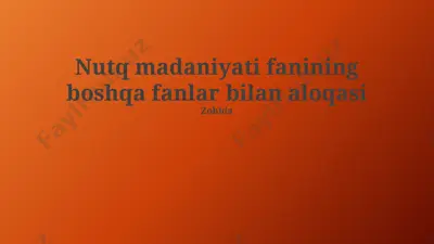 nutq madaniyati va lingvistika — PPTX