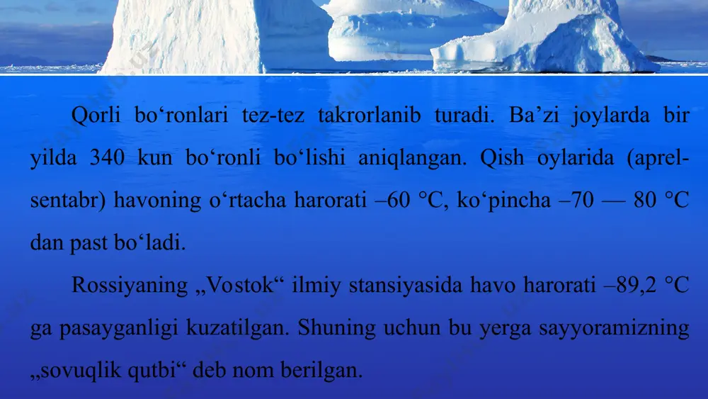 iqlimi va tabiat komplekslari (antarktida) 6-sinf - Page 4