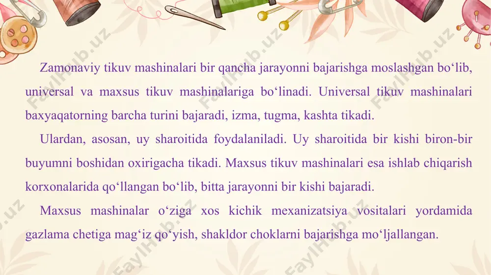 uni ishlatish yo‘riqnomasi bilan tanishib chiqing. ishning borish tartibi