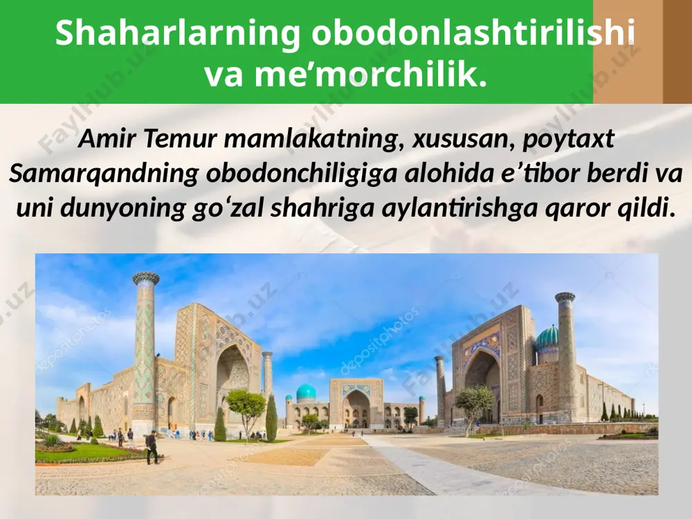 zod husayn boyqaroning davlat kutubxonasiga rahbar etib tayinlandi. bu kutubxona o‘z davrining badiiy akademiyasiga aylandi. behzod sharafiddin ali yazdiyning «zafarnoma», jomiyning «salomon va absol», sa’diyning «bo‘ston», xotifiyning «temurnoma» asarlariga, shuningdek, alisher navoiyning kitoblariga betakror miniatyuralar chizdi. mustaqillik yillarida behzodning nomini abadiylashtirish borasida katta ishlar amalga oshirildi. chunonchi, toshkentdagi milliy rassomlik va dizayn institutiga kamoliddin behzod nomi berildi. image2.jpg image3.jpeg image4.jpeg image5.jpeg image6.jpeg image7.jpeg image8.jpeg image9.jpeg image10.jpeg image11.jpeg image12.jpeg image13.jpeg image14.jpeg image15.jpeg image16.png image17.jpeg image18.jpeg image1.jpg