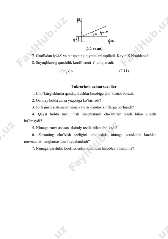 cho’ktirish doimiylari va muhitning qarshilik koeffitsentini aniqlash - Page 5