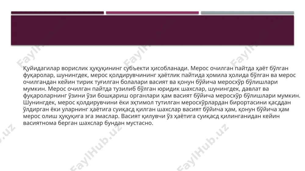 vorislik huquqi mavzusida taqdimot - Page 4