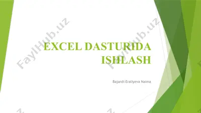 ms excel dasturida ishlash — PPTX