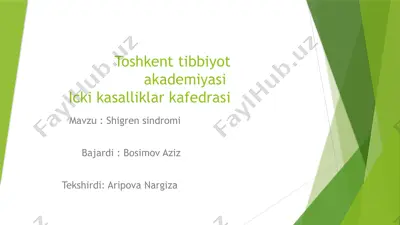 shegren sindromi — PPTX