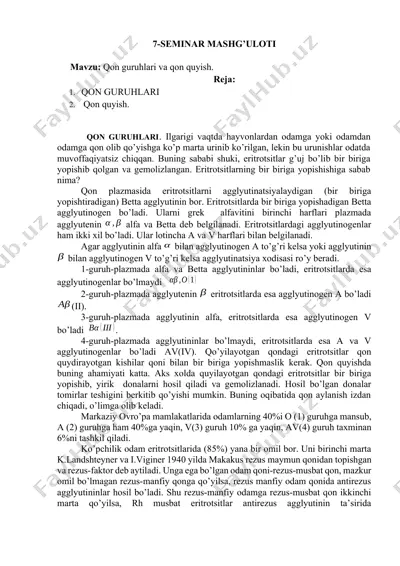 qon guruhlari va qon quyish — DOCX