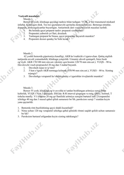 antiarritmik dori — DOCX