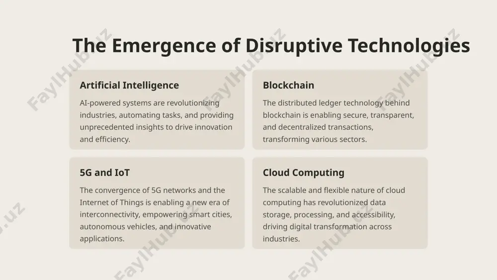 th. 3 regulatory frameworks policymakers and regulatory bodies must adapt to the dynamic nature of the digital economy, striking a balance between innovation and protection. 4 talent development upskilling and reskilling the workforce to meet the evolving demands of the digital economy is a key challenge and opportunity. 7 the future of the digital economy emerging technologies continued disruption personalization and customization advancements in ai, quantum computing, and biotechnology will further transform industries and daily life. the pace of change will accelerate, requiring organizations and individuals to be agile and adaptable. personalized experiences and tailored products/services will become the norm, driven by data and predictive analytics. 8 image1.png image2.png image3.png image4.png image5.png image6.png image7.png image8.png image9.png image10.png