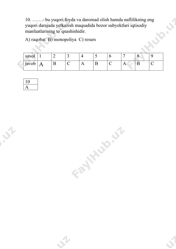 monopoliyaning mohiyati va ularning turlari test - Page 2