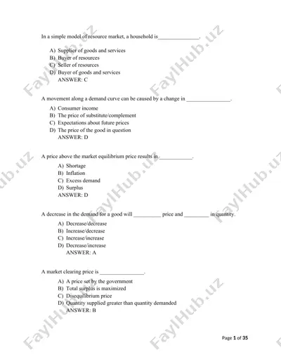 market equilibrium and clearing price — DOC