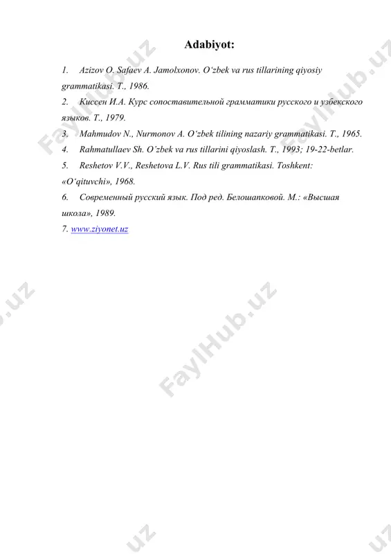 o’zbek va rus tillarida yordamchi so’z turkumlari - Page 5