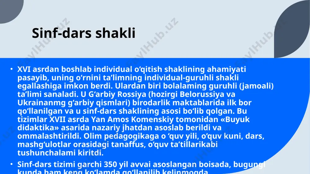 dars ta’limni tashkil etishning asosiy shakli - Page 5