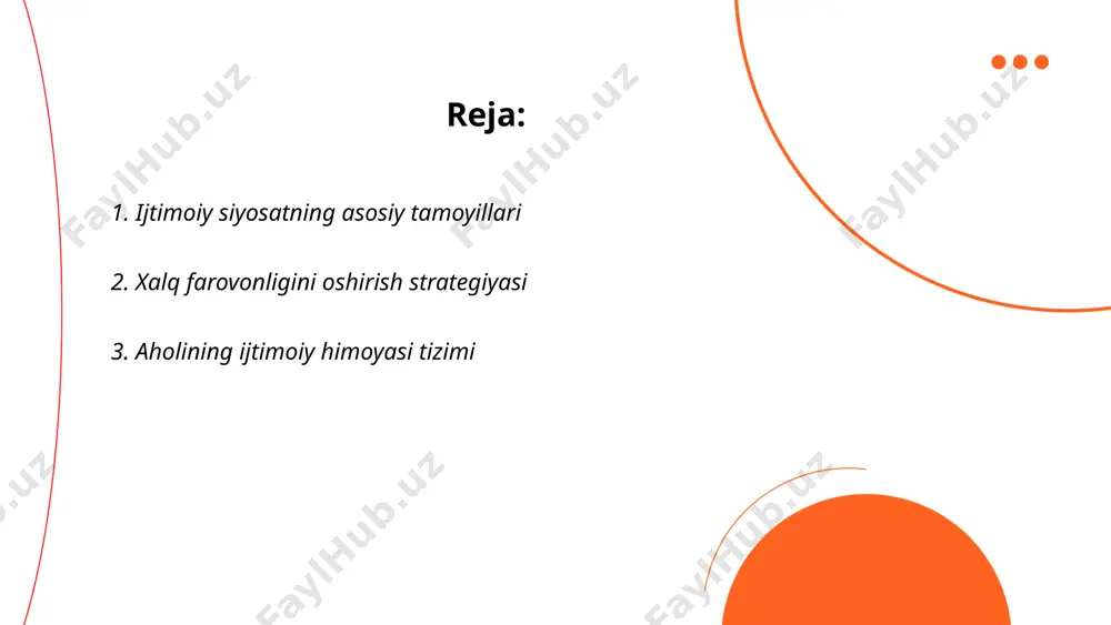 jtimoiy himoyasi tizimi o‘zbekistonda aholining zaif qatlamlarini qo‘llab-quvvatlashga qaratilgan choralardan iboratdir. mamlakatda 2020-yilda ijtimoiy himoya dasturlari uchun davlat budjetidan 15 trillion so‘m ajratilgan. ushbu tizim orqali 3 milliondan ortiq fuqaroga yordam ko‘rsatilib, 1,5 million ishsizga qayta tayyorgarlik va ishga joylashish imkoniyatlari yaratildi. 2021-yilda ijtimoiy nafaqalar va ijtimoiy xizmatlar orqali 700 ming nafar keksalar, 500 mingdan ortiq nogironligi bo‘lgan shaxslar qo‘llab-quvvatlandi. shuningdek, 1 million oilaga ijtimoiy nafaqalar to‘landi. ... t.me/slaydai_bot 4. ta'lim tizimini rivojlantirish yo'nalishlari 4. ta'lim tizimini rivojlantirish yo'nalishlari bo‘yicha ma'lumotlar: o‘zbekistonda ta'lim tizimini rivojlantirish doirasida so‘nggi yillarda raqamli texnologiyalardan foydalangan holda 20 mingdan ortiq maktabning kompyuter texnikasi bilan jihozlanganligi kuzatilmoqda. shuningdek, muhim ilmiy loyiha sifatida 10 mingdan ziyod o‘qituvchini axborot-kommunikatsiya texnologiyalari bo‘yicha qayta tayyorlash kurslariga jalb qilinishi rejalashtirilgan. raqamlashtirish strategiyasi orqali ta'lim sariq 2030-yilga qadar 70% onlayn platforma orqali amalga oshiriladi. 2025-yilga kelib esa, yangi professional o‘quv dasturlarini joriy kiritish va 1000 dan ortiq zamonaviy laboratoriyalarni tashkil etish maqsad …