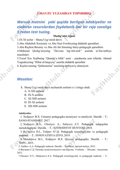 abu rayhon beruniy va abu ali ibn sinoning ilmiy-pedagogik qarashlari — DOC