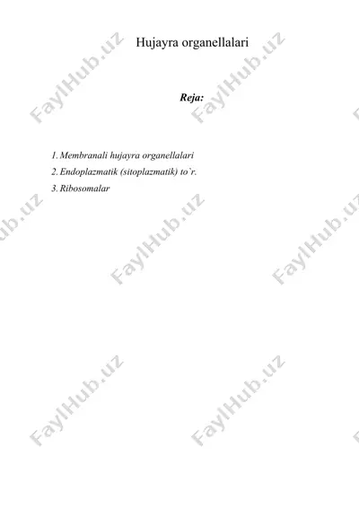 hujayra organellalari — DOCX