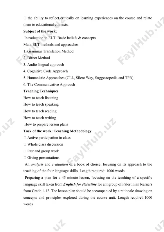 instruction 9. using the bb appropriately: a. dividing bb into parts b. write sideways c. writing clearly, accurately & naturally d. upper & lower case 10. careful pointing to learners 11. asking and then nominating learners 12. accepting collective answers sometimes 13. varying techniques to exert authority and stop activity 14. using gestures is a natural part of face-to-face communication especially with low level learners 15. activity instructions should be simple, clear and carefully planned. if necessary, they should be repeated. 16. seating arrangements: if you keep your students in rows, and never change the seating arrangements, they will get bored! create simulated hardware store by placing realia items in various places around the classroom. make sure students know where each item is. practicing describing location of each. divide class into pairs. use "tango seating" with one member facing front of classroom; the other facing toward back of room. go …