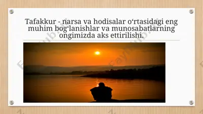 tafakkur va uning shakllari — PPTX