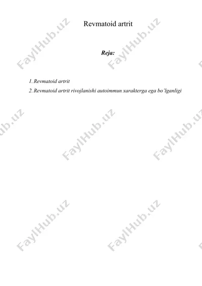 revmatoid artrit — DOCX