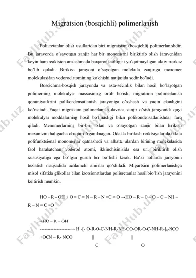 migratsion (bosqichli) polimerlanish — DOC