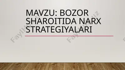 narx strategiyalari — PPTX