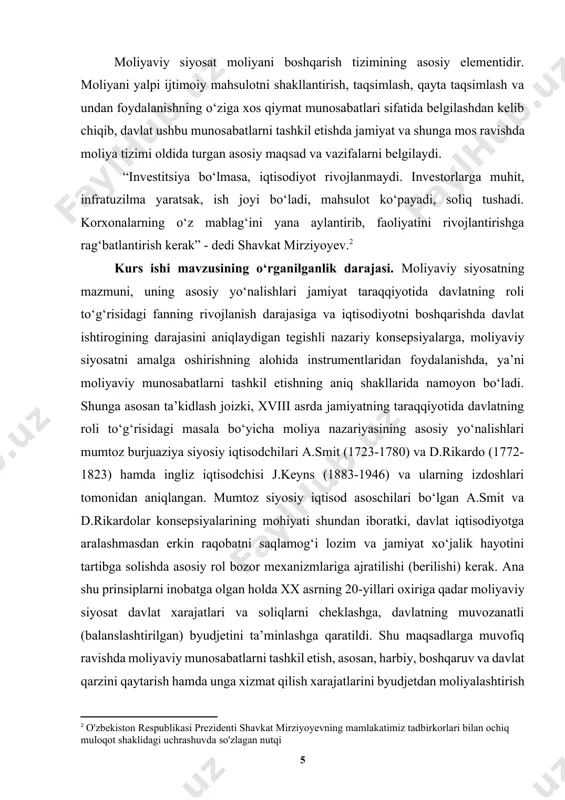 ya — markazlashgan va markazlashmagan maqsadli pul fondlarini hosil qilish, jamlash, taqsimlash va qayta taqsimlash yoki ishlatish yuzasidan paydo boʻladigan iqtisodiy munosabatlarga aytiladi. moliya iqtisodiyotning pul sektorida yuzaga keladi va daromadlar asosida yuz beradi. pul sektori pul va pulga tenglashtirilgan aktivlarning harakati boʻlib, buning natijasida pul fondlari vujudga keladi. maqsadli pul fondlari — bu moliya resurslari yoki moliya obʼyektidir. moliya subʼyekti shu fondlarni yaratish, taqsimlash va ishlatishda ishtirok etuvchilar, yaʼni korxonalar (firmalar), turli xoʻjaliklar, xonadonlar, nodavlat jamoat tashkilotlari va davlat idoralaridan iborat. moliya daromad hosil qilish va uni sarflashni anglatadi. daromadlar ilk bor, ya’ni birlamchi taqsimlanganda korxona, davlat va xonadon moliyasi yuzaga keladi. bu oʻrinda birlamchi daromadlar hosil boʻladi, korxona moliya fondlarini tashkil etadi, ishlovchilar ish haqi oladi va bu xonadon daromadini hosil etadi, korxonalar byudjetga soliq toʻlaydilar va bu davlat daromadini yuzaga keltiradi. nodavlat va jamoat tashkilotlari korxonalardan, aholidan va byudjetdan pul olib, oʻzining maxsus fondlarini hosil etadi. moliya …
