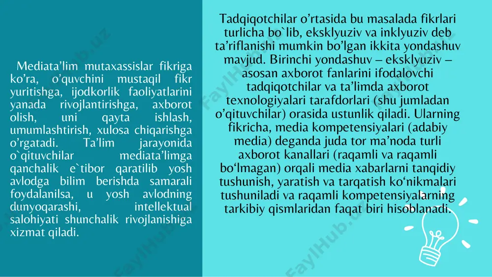 oʻqituvchining oʻquv jarayonidagi media kompetentligi - Page 5