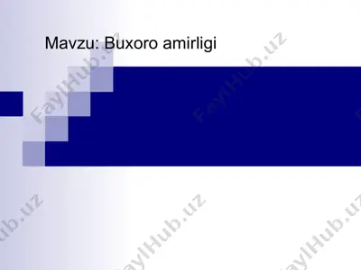 buxoro amirligining tarixi — PPT
