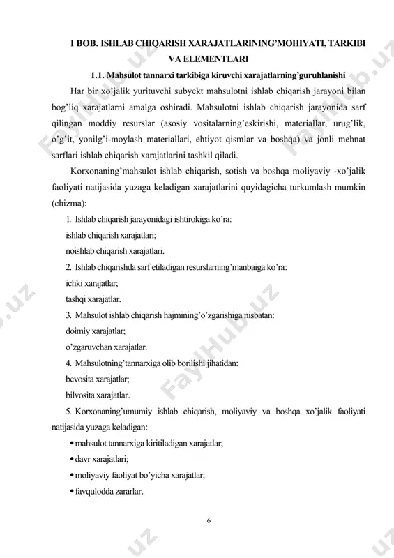mahsulot hajmining’oshib borishi bilan bir birlik mahsulotga to’g’ri keluvchi doimiy xarajatlar kamayib boradi. o’zgaruvchan xarajatlarning’miqdori mahsulot ishlab chiqarish hajmining’o’sishi yoki kamayishiga qarab o’zgarib turadi, ya’ni mahsulotning’hajmiga mutanosib bo’ladi. o’zgaruvchan xarajatlarning’tarkibiga ishchilarning’mehnat haqi va unga nisbatan ajratmalar, xom ashyo, yonilg’i-moylash materiallari, yoqilg’i va energiya, transport xarajatlari hamda boshqa resurslarning sarfi kiradi. o’zgaruvchi xarajatlarning’o’ziga xos xususiyati shundan iboratki, mahsulot hajmining’oshib borishi bir birlik mahsulotga to’g’ri keluvchi o’zgaruvchan xarajatlarning’o’zgarishiga ta’sir ko’rsatmaydi. doimiy va o’zgaruvchi xarajatlarning’yig’indisi xo’jalikning’umumiy xarajatlarini tashkil qiladi. bundan tashqari bir birlik mahsulotni ishlab chiqarishga sarflangan o’rtacha umumiy xarajatlar tushunchasi ham mavjud. o’rtacha doimiy xarajatlar, doimiy xarajatlar summasini mahsulotni ishlab chiqarish hajmiga bo’lish orqali hisoblanadi. xuddi shuningdek, o’rtacha o’zgaruvchan xarajatlarni, o’zgaruvchi xarajatlar summasini mahsulotni ishlab chiqarish hajmiga bo’lish orqali topish mumkin. ishlab chiqarishning’dastlabki bosqichida, hali moddiy resurslar va asosiy vositalar to’la bandlik darajasiga erishmagan davrda o’rtacha doimiy xarajatlarning’qiymati yuqori bo’ladi va ishlab chiqarish hajmining’oshib borishi bilan u kamayib borish xususiyatiga ega. o’rtacha …