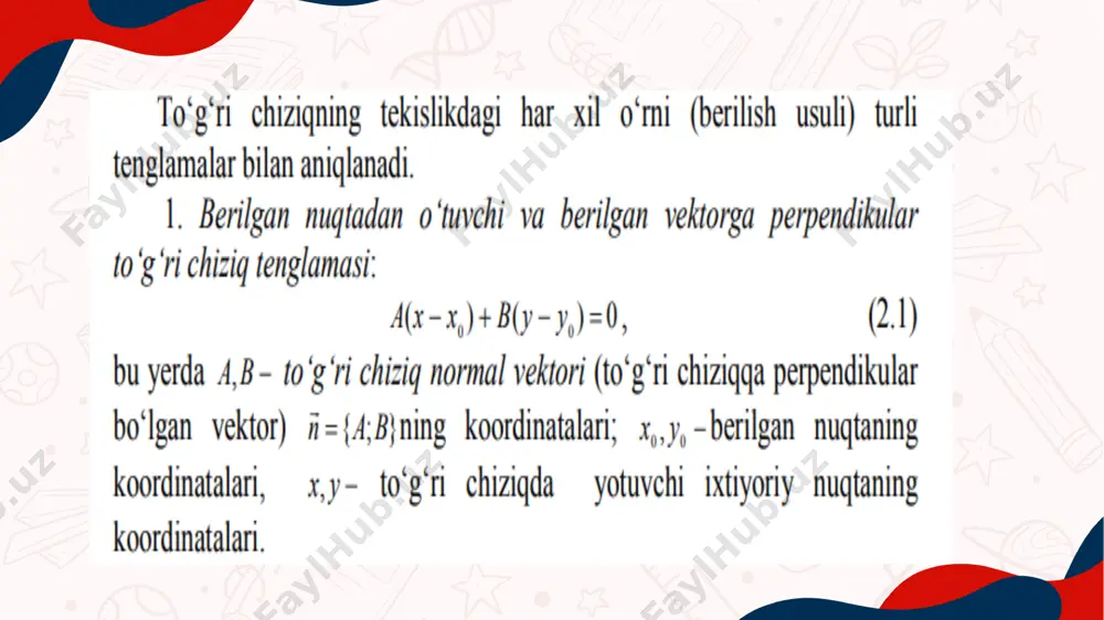 tekislikda to’g’ri chiziq tenglamalari - Page 5