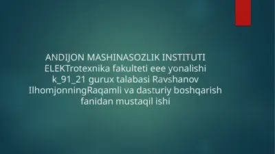 real vaqt modulini dasturiy boshqarish — PPTX