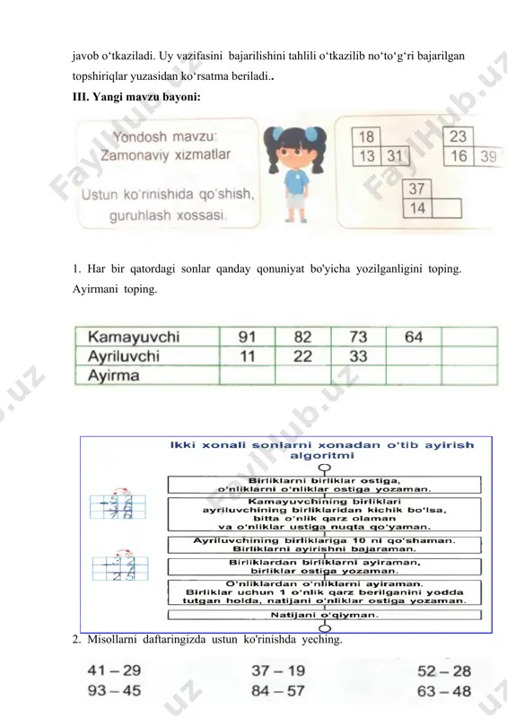 2-sinflarda qo'shish va ayirish dars ishlanma - Page 3