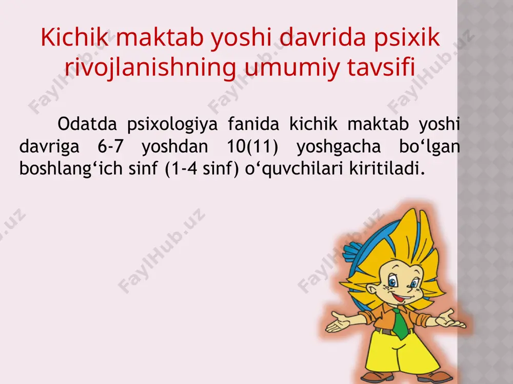 iga ega bo‘lmasa, u holda o‘qishdan ko‘ngli soviydi, umidsizlanish tuyg‘usi, hissi vujudga keladi. shuning uchun o‘qituvchi bunday holning oldini olish maqsadida bola bilan ta'limning o‘yin faoliyatidan farqi, qiziqarliligi yuzasidan ma'lumot berishi va shu faoliyatga uni puxtaroq, jiddiyroq tayyorlashi maqsadga muvofiq. kichik maktab yoshidagi o‘quvchilar faoliyatini baholash uning o‘qishga nisbatan ijobiy munosabatini tarkib toptiradi. maktab amaliyotida ko‘pincha bolani og‘zaki baholash odat tusiga kirib qolgan, chunki birinchi sinf o‘quvchisi ana shu baho taassurotida o‘z faoliyatini faollashtiradi. ijodiy izlanishga harakat qiladi. hatto, o‘quvchi dastlabki davrda «yaxshi» yoki «yomon» bahoning farqiga ham bormaydi, ko‘proq uni nechta baho olganligi qizikqiradi, xolos. bu yoshda bola bahoning mohiyatini tushunib etmasa-da, lekin o‘qituvchining rag‘batlantirishi uning uchun muhim rol o‘ynaydi. yirik pedagog va psixolog olimlar b.a.suxomlinskiy, sh.l.amonashvili va ularning shogirdlari kichik maktab yoshidagi o‘quvchilarni baholash salbiy oqibatlarga olib kelishi nuqtai nazarini yoqlaganlar. ma'lumki, faqat baho uchun o‘qish bilimning ijtimoiy ahamiyatini pasaytirishga olib keladi. lekin bilimni tekshirishni boshqa usul va …