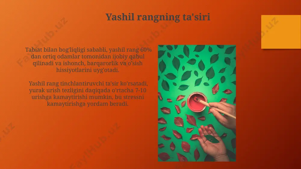 ranglar psixologiyasi: qanday rang qanday ta'surot qoldiradi - Page 5