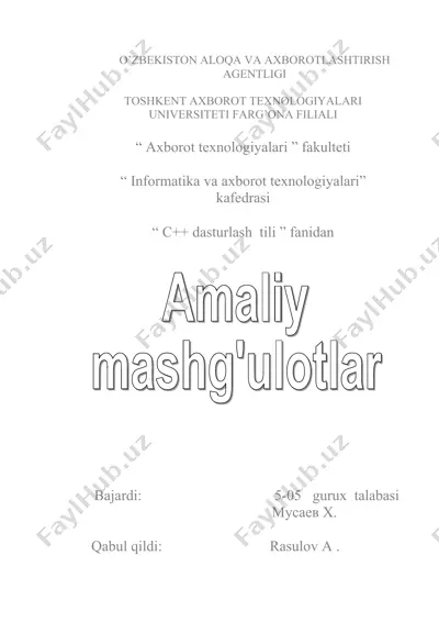c++ dasturlash tili — DOC